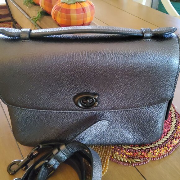 Like New Metallic Graphite Coach Cassie 80332 with Tags - Picture 2 of 10